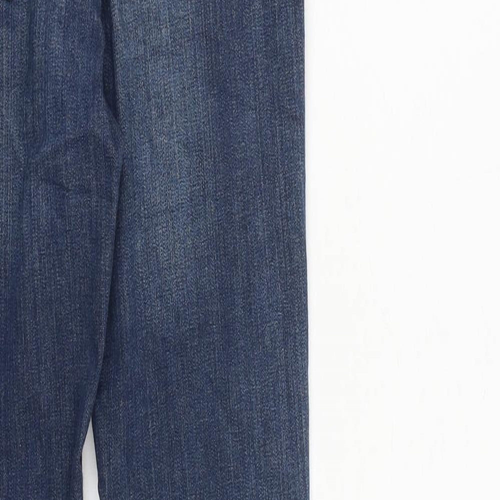 River Island Womens Blue Cotton Skinny Jeans Size 8 L27 in Regular Zip - Raw Hem