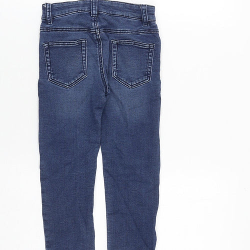 Marks and Spencer Boys Blue Cotton Skinny Jeans Size 3-4 Years Regular Zip