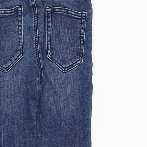 Marks and Spencer Boys Blue Cotton Skinny Jeans Size 3-4 Years Regular Zip