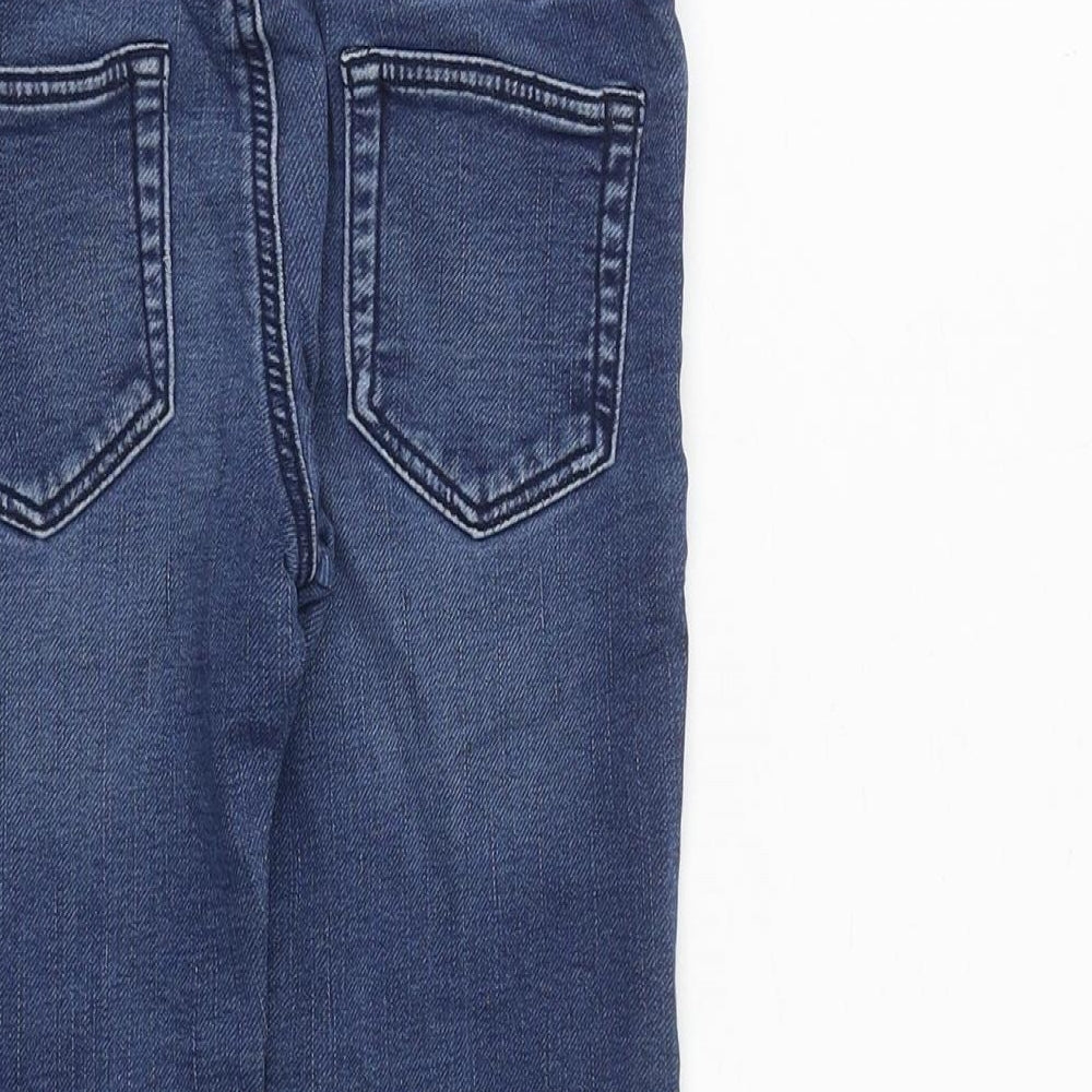 Marks and Spencer Boys Blue Cotton Skinny Jeans Size 3-4 Years Regular Zip
