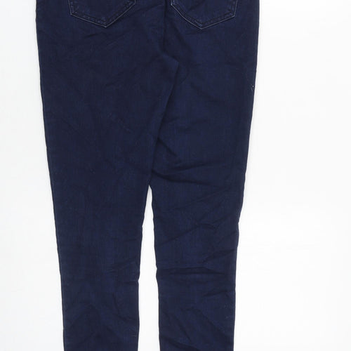 F&F Womens Blue Cotton Skinny Jeans Size 8 L32 in Slim Zip
