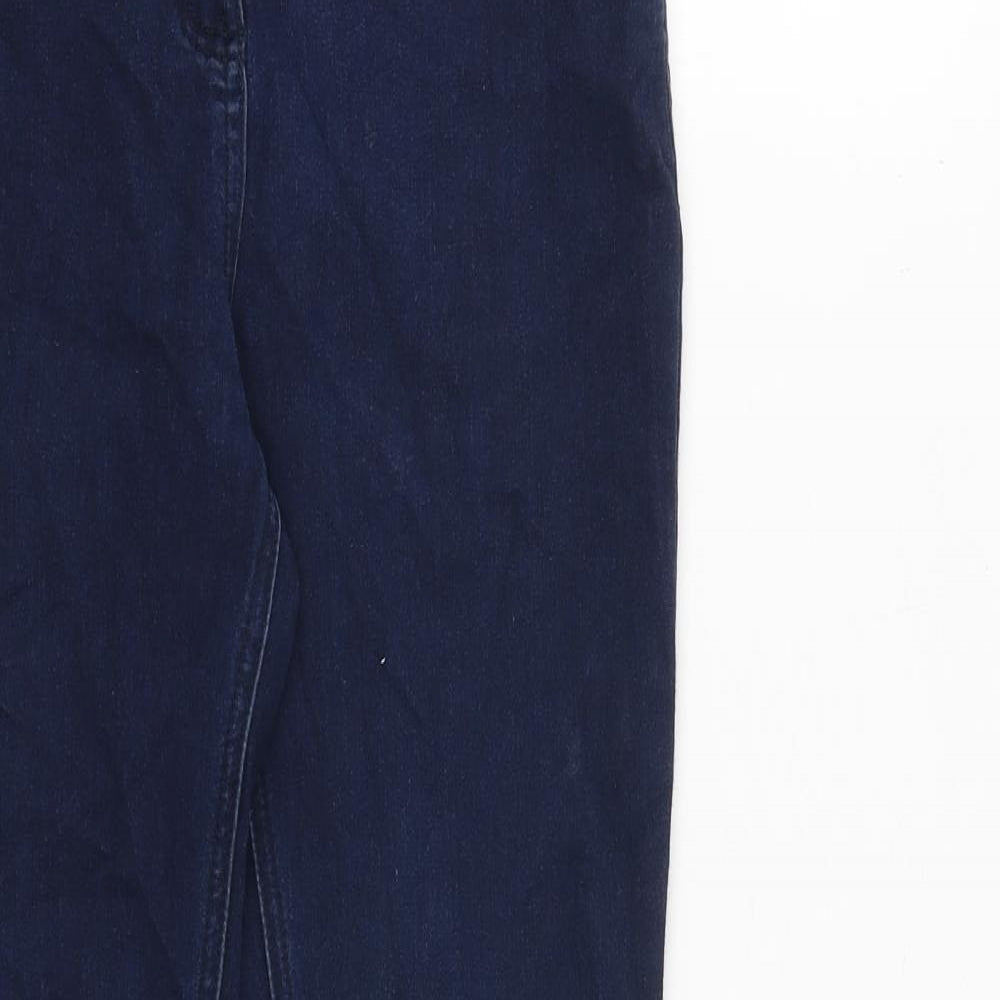 F&F Womens Blue Cotton Skinny Jeans Size 8 L32 in Slim Zip