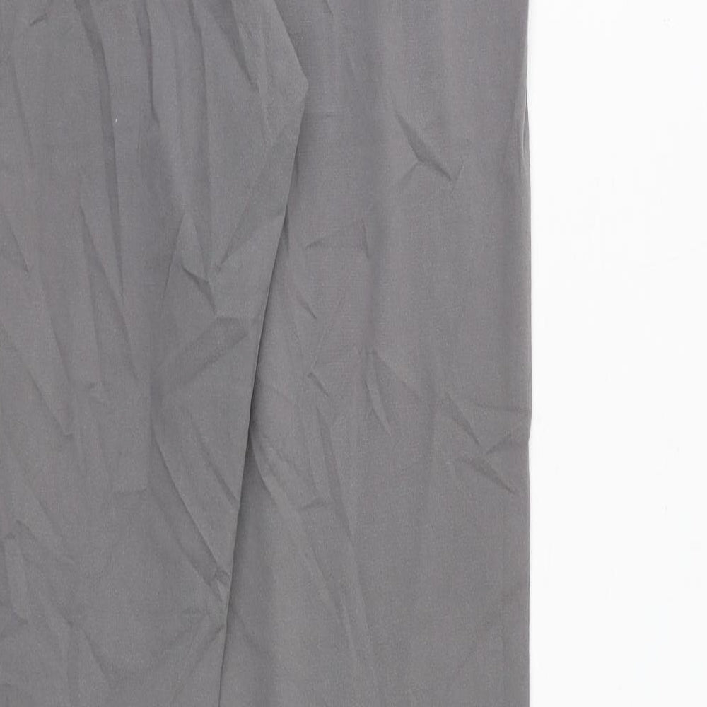 MANTARAY PRODUCTS Womens Grey Cotton Trousers Size 10 L28 in Regular Zip