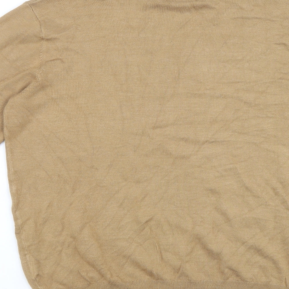 Gianni Feraud Mens Beige Mock Neck Viscose Pullover Jumper Size M Long Sleeve