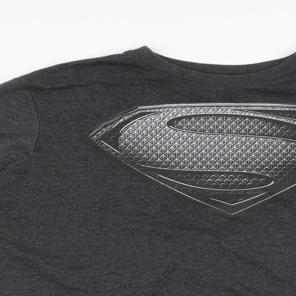 Superman Mens Grey Cotton Pullover Sweatshirt Size M - Superman