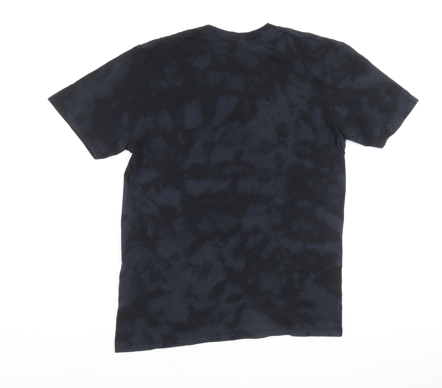 Gildan Mens Black Geometric Cotton T-Shirt Size M Round Neck - Queen