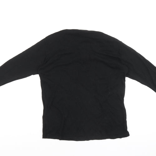 Rodeo Womens Black Cotton Basic T-Shirt Size 18 Henley