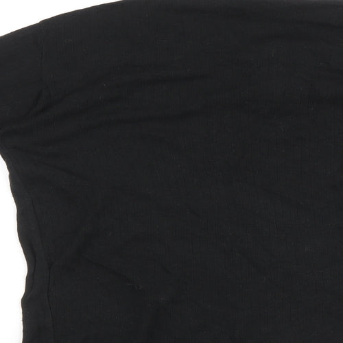 Rodeo Womens Black Cotton Basic T-Shirt Size 18 Henley