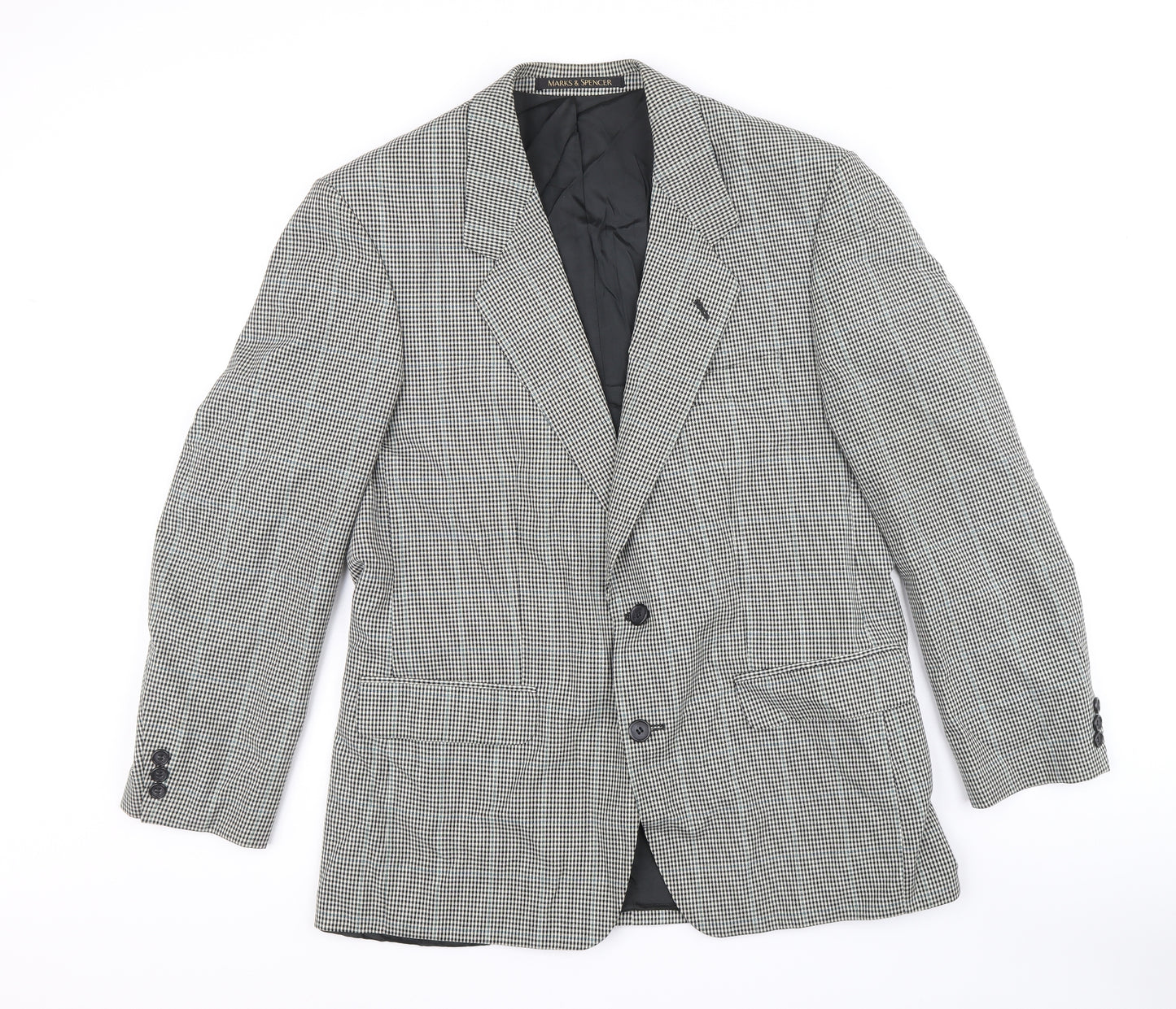 Marks and Spencer Mens Multicoloured Geometric Polyester Jacket Blazer Size 40 Regular