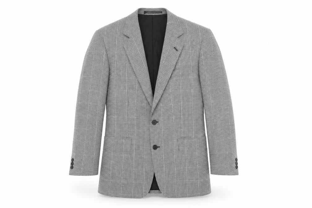 Front view of Marks & Spencer men’s multicoloured geometric polyester jacket blazer, size 40, regular