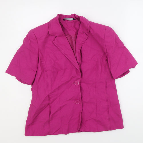 Bonmarché Womens Purple Linen Jacket Suit Jacket Size 12 Button