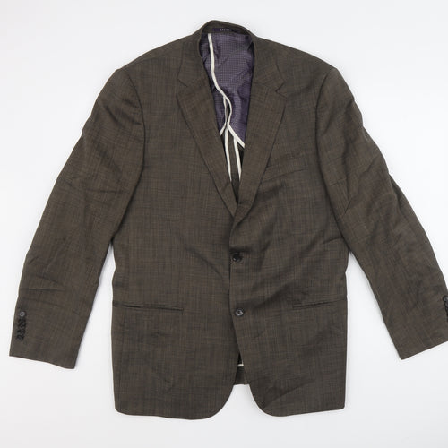 Sacoor Mens Grey Wool Jacket Blazer Size 54 Regular - Five button sleeve