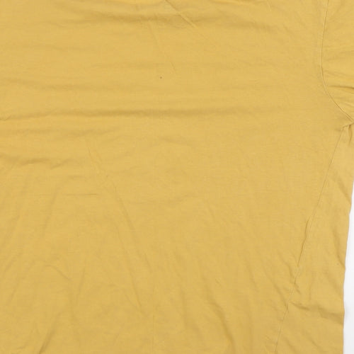 DESIGN APPAREL Mens Yellow Cotton T-Shirt Size S Crew Neck - New Zealand