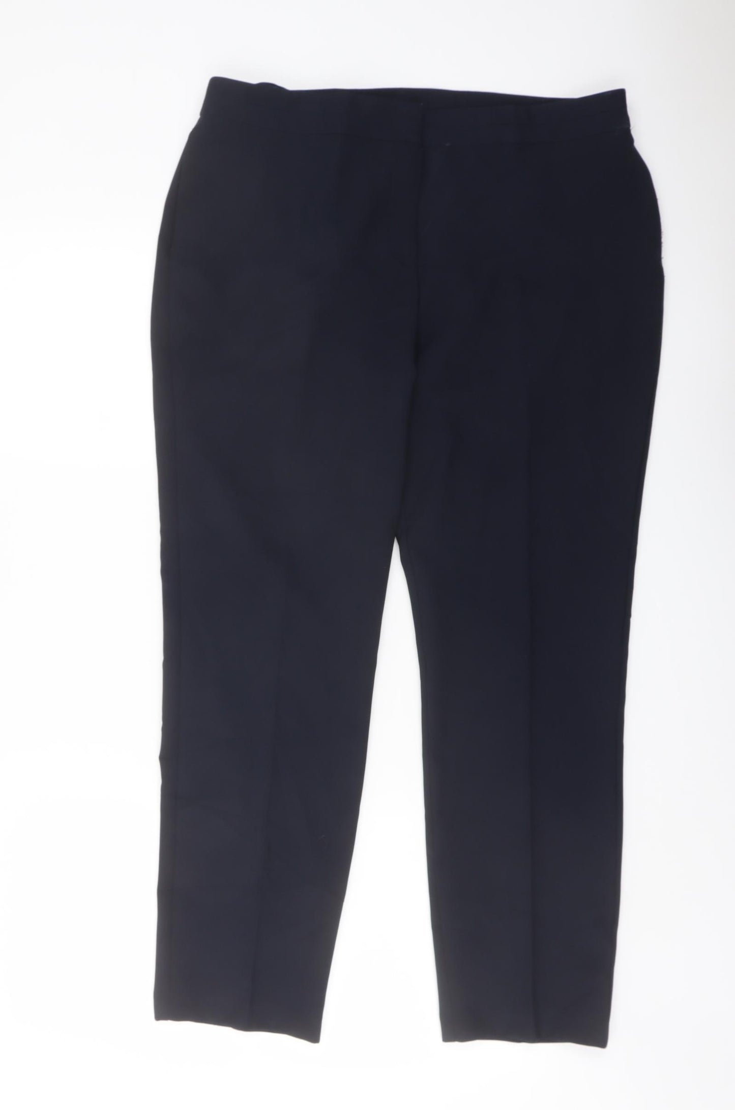 Bonmarché Womens Blue Polyester Trousers Size 14 L27 in Regular Button