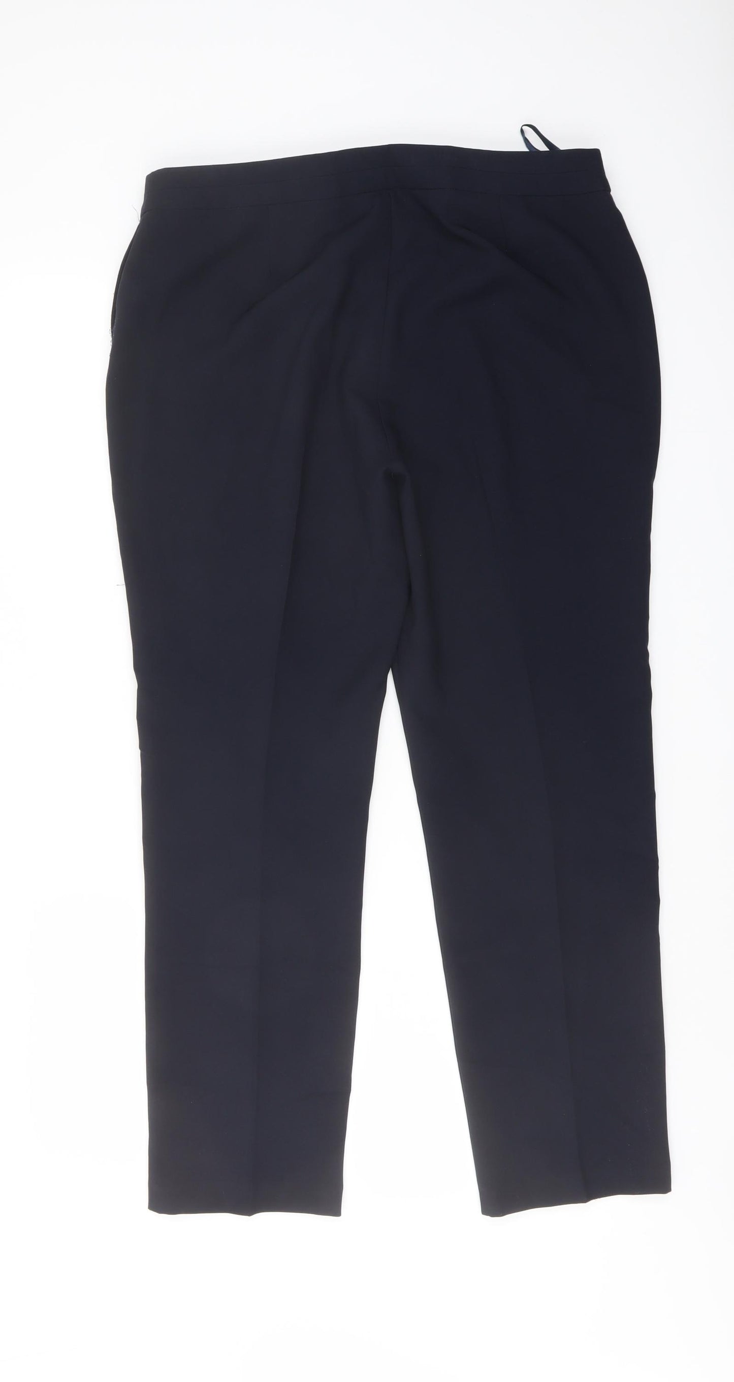 Bonmarché Womens Blue Polyester Trousers Size 14 L27 in Regular Button