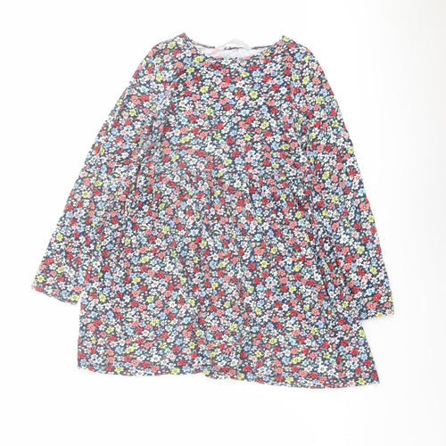 H&M Girls Multicoloured Floral Cotton Trapeze & Swing Size 8-9 Years Round Neck Pullover