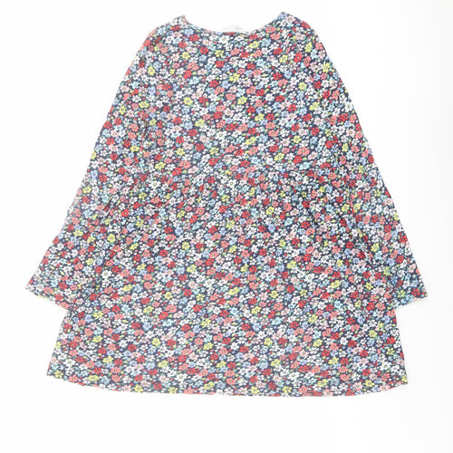 H&M Girls Multicoloured Floral Cotton Trapeze & Swing Size 8-9 Years Round Neck Pullover