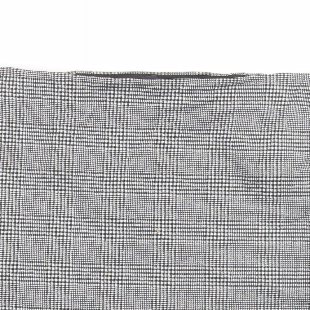 Marks and Spencer Womens Grey Plaid Polyester A-Line Skirt Size 14