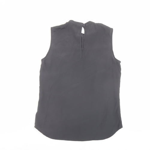 H&M Womens Grey Polyester Basic Tank Size 8 Round Neck