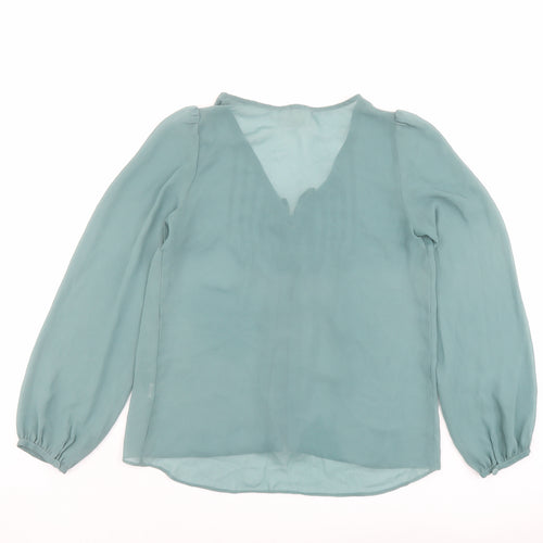 Pins & Needles Womens Green Polyester Basic Blouse Size S V-Neck