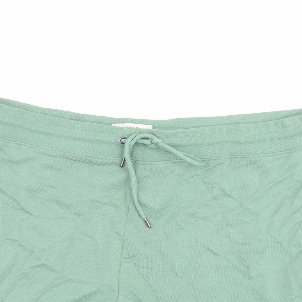 Marks and Spencer Womens Green Cotton Basic Shorts Size 3XL L7 in Regular Drawstring