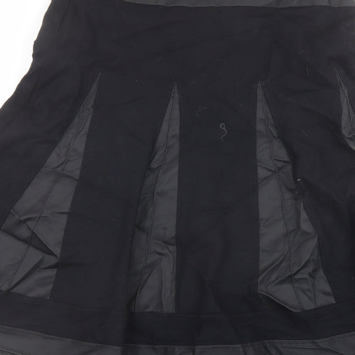 Per Una Womens Black Wool Swing Skirt Size 12 Zip