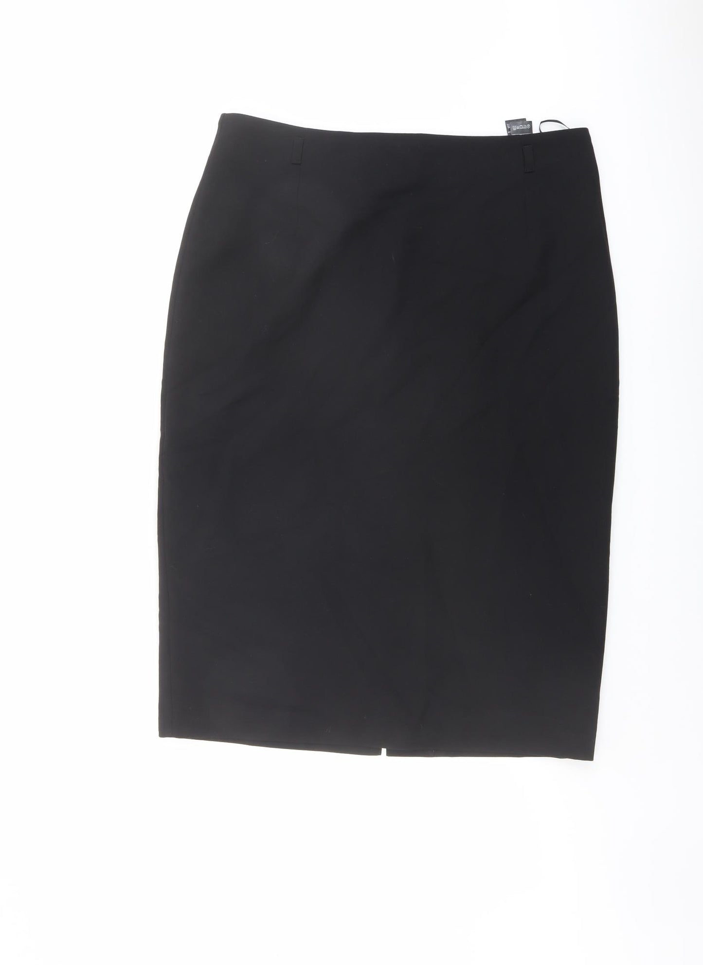 Marks and Spencer Womens Black Polyester Straight & Pencil Skirt Size 14 Zip