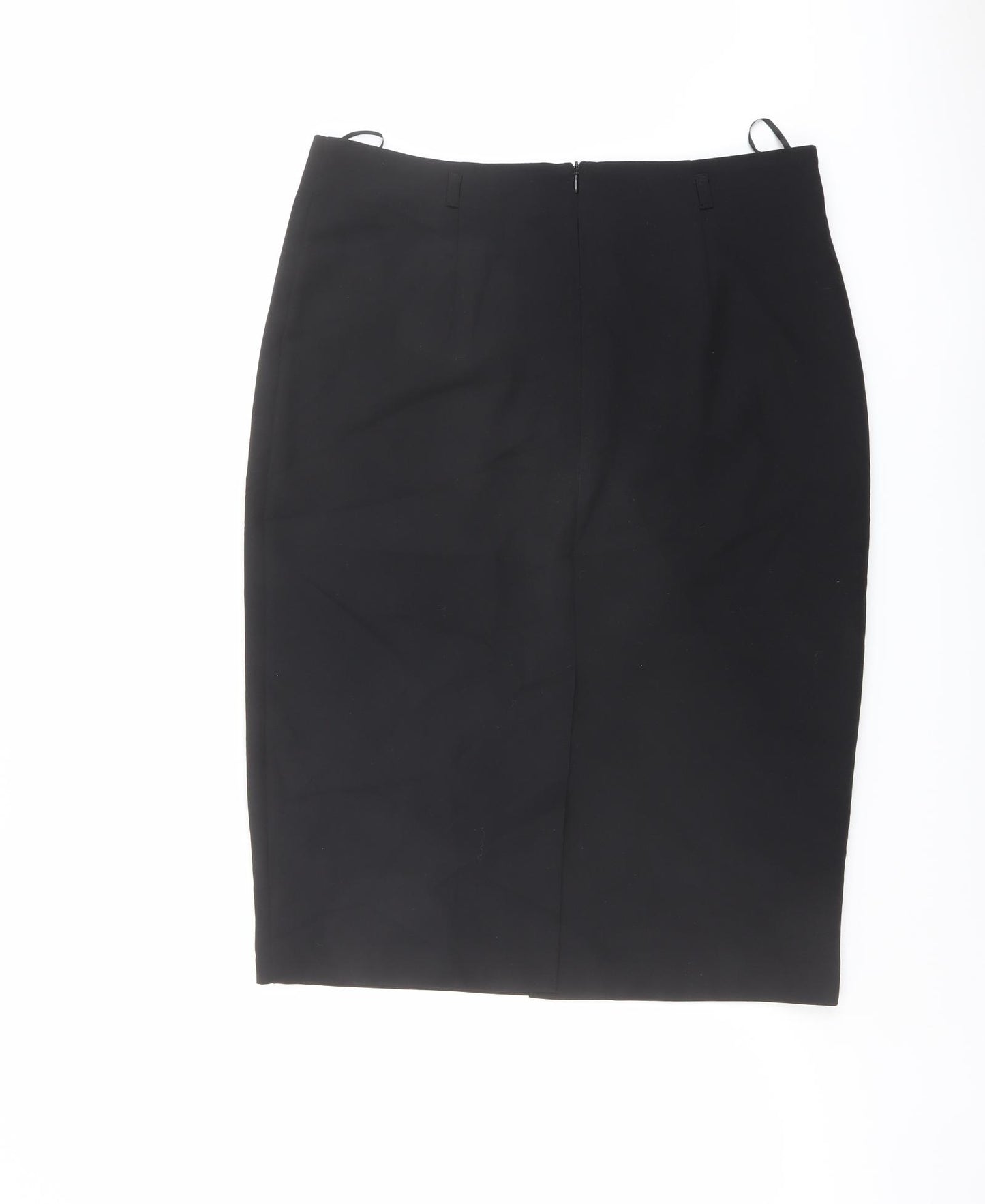 Marks and Spencer Womens Black Polyester Straight & Pencil Skirt Size 14 Zip