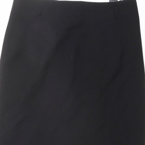 Marks and Spencer Womens Black Polyester Straight & Pencil Skirt Size 14 Zip