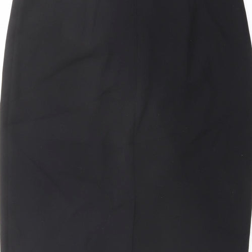 Marks and Spencer Womens Black Polyester Straight & Pencil Skirt Size 14 Zip