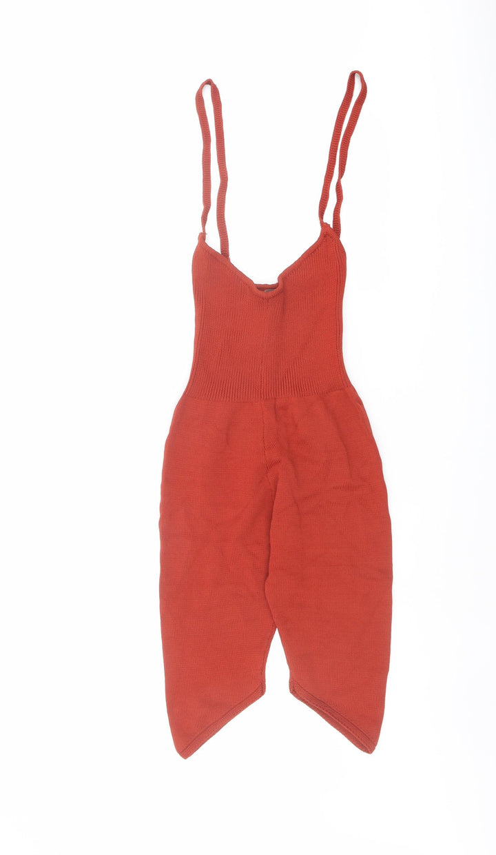 Ruve Womens Red Acrylic Bodysuit One-Piece Size M Pullover