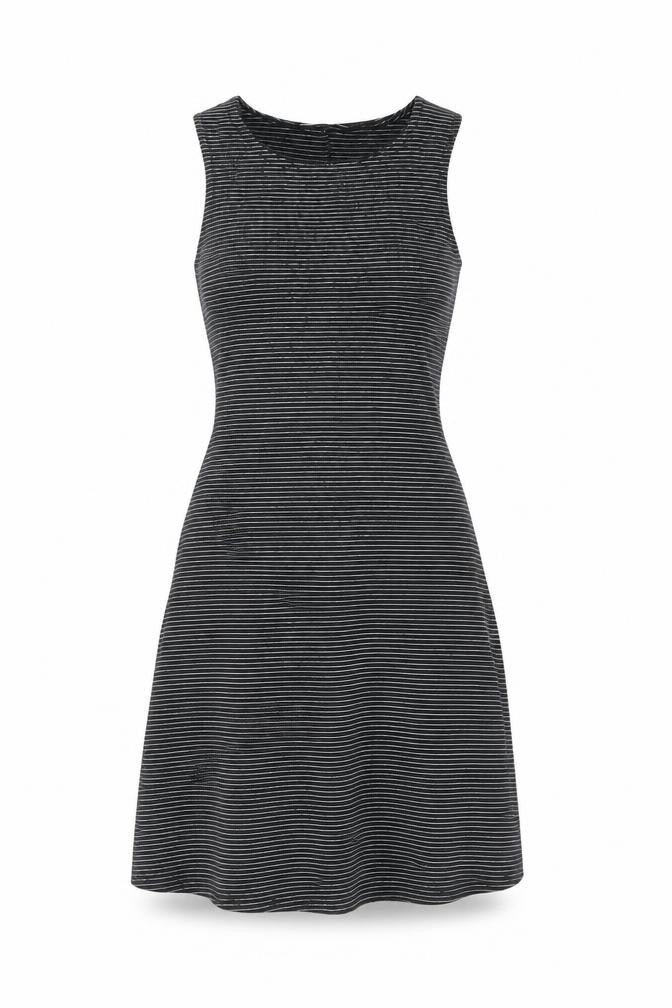 Miss Selfridge Womens Black Striped Acetate Tank Dress Size 8 Boat Neck Pullover