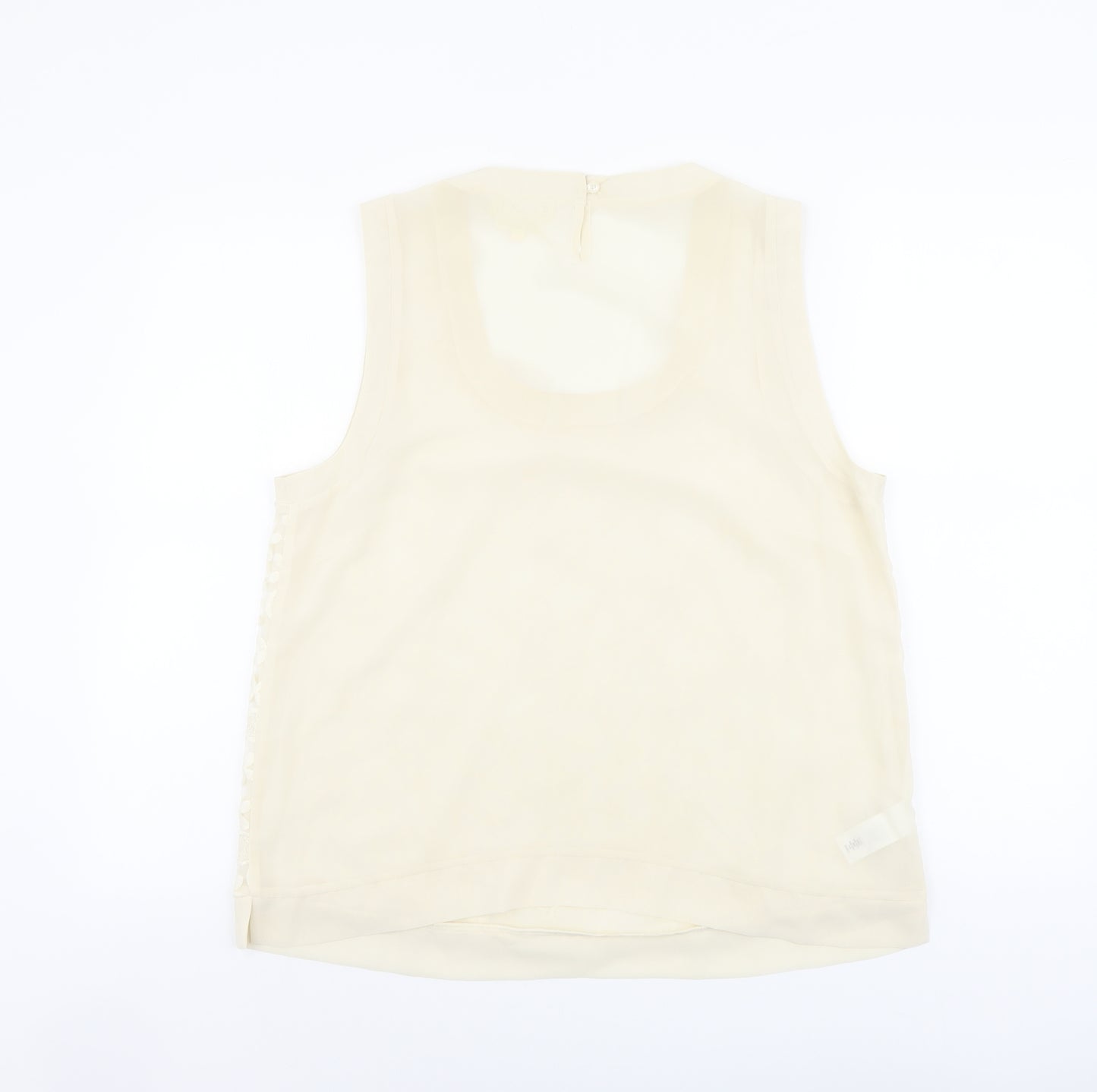 NEXT Womens Beige Floral Polyester Basic Tank Size 16 Scoop Neck