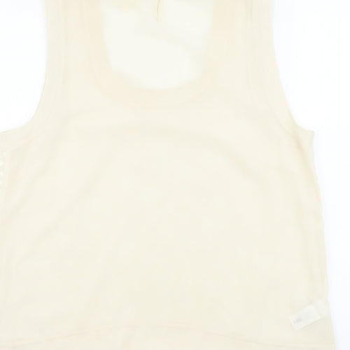 NEXT Womens Beige Floral Polyester Basic Tank Size 16 Scoop Neck