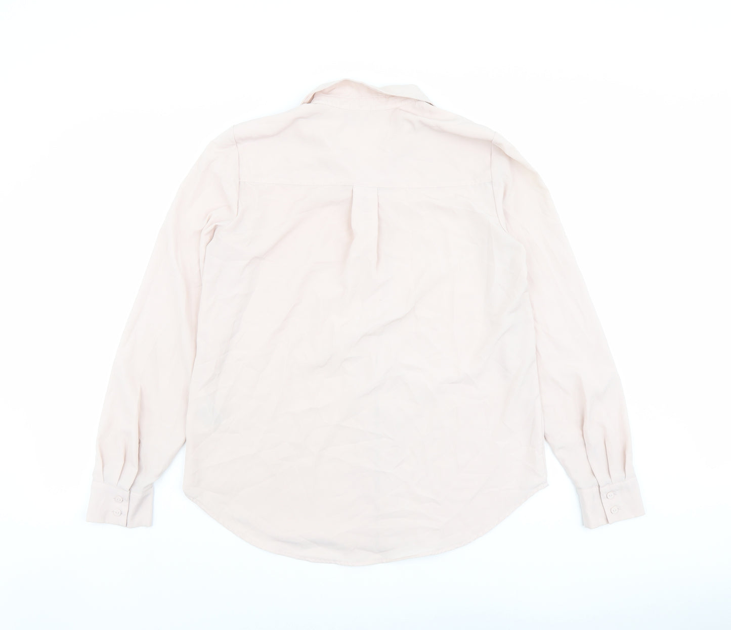 H&M Womens Pink Polyester Basic Button-Up Size 6 Collared