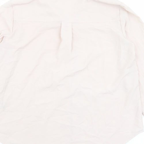 H&M Womens Pink Polyester Basic Button-Up Size 6 Collared