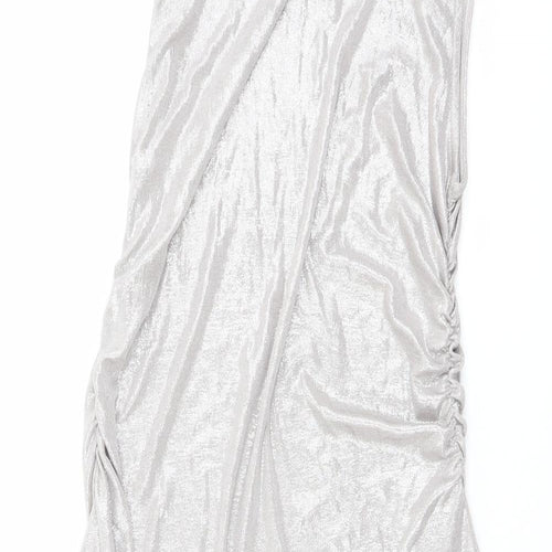 H&M Womens Grey Polyester A-Line Size M Boat Neck Pullover