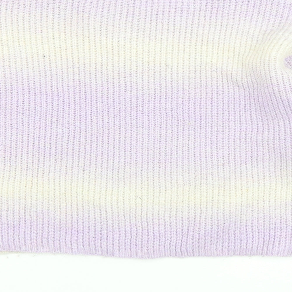 New Look Womens Purple Round Neck Acrylic Pullover Jumper Size M - Ombré