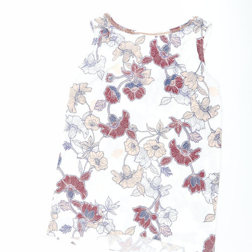 NEXT Womens Multicoloured Floral Viscose Basic Tank Size 14 Boat Neck