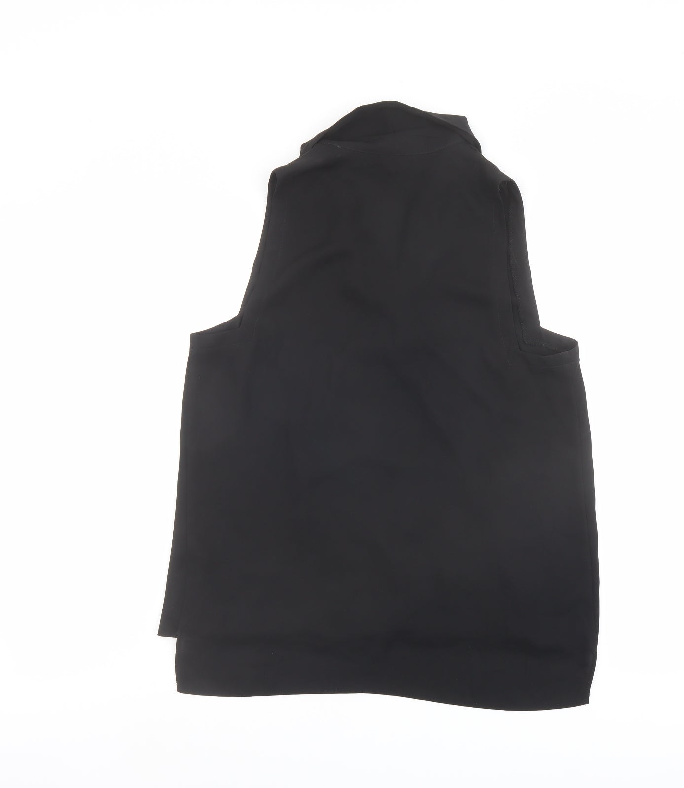 Topshop Womens Black Polyester Basic Blouse Size 10 V-Neck - Wrap Front Detail
