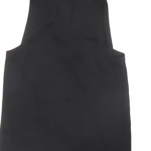 Topshop Womens Black Polyester Basic Blouse Size 10 V-Neck - Wrap Front Detail