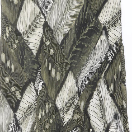 Wallis Womens Green Geometric Viscose Swing Skirt Size 20