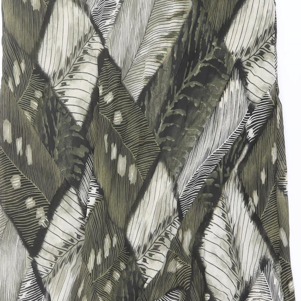 Wallis Womens Green Geometric Viscose Swing Skirt Size 20