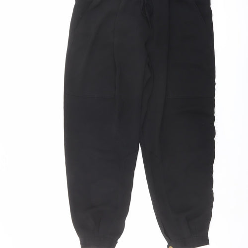 ASOS Womens Black Polyester Trousers Size 10 L25 in Regular Drawstring