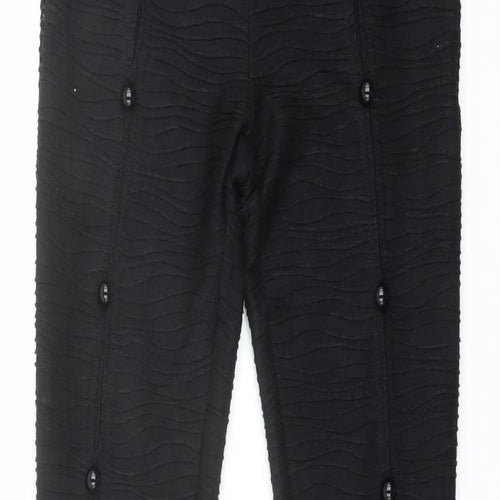 Solado Womens Black Polyester Trousers Size S L33 in Regular Zip