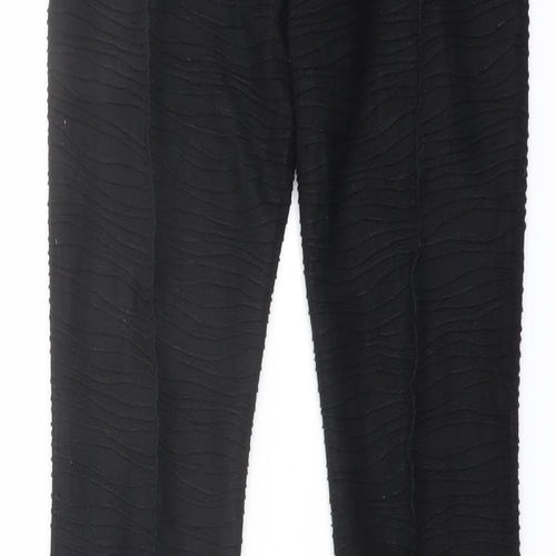 Solado Womens Black Polyester Trousers Size S L33 in Regular Zip