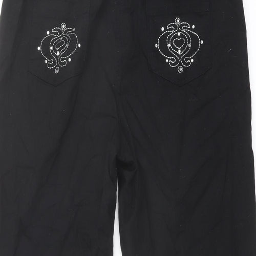 Bonmarché Womens Black Cotton Skimmer Shorts Size 12 L18 in Regular Button