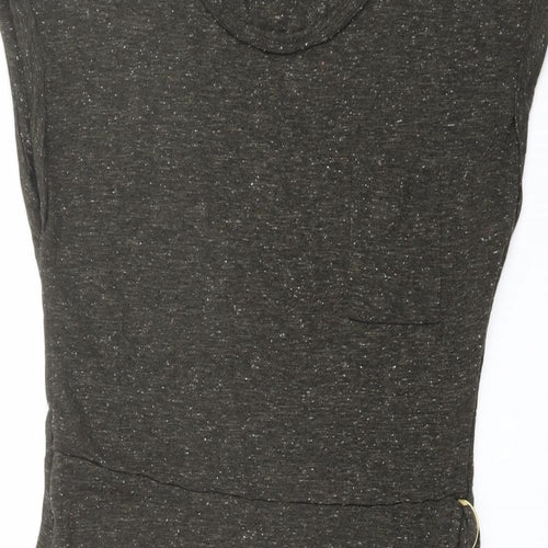 NEXT Womens Green Polyester Pencil Dress Size 12 Round Neck Pullover - Wrap Front Detail