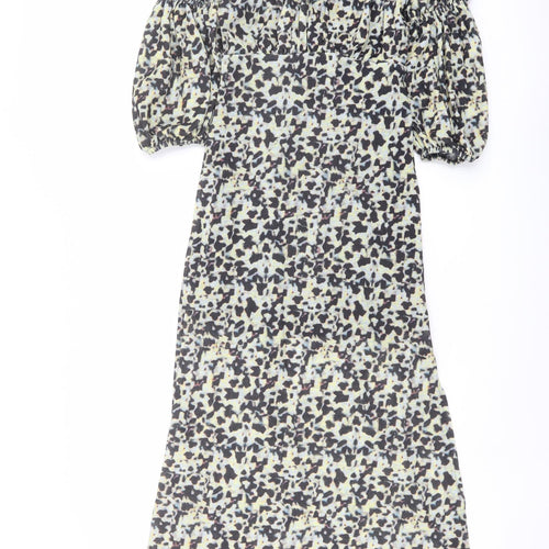 Topshop Womens Multicoloured Animal Print Polyester A-Line Size 8 Square Neck Pullover