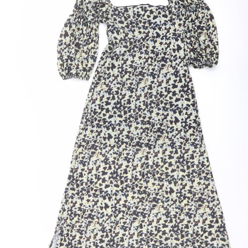 Topshop Womens Multicoloured Animal Print Polyester A-Line Size 8 Square Neck Pullover